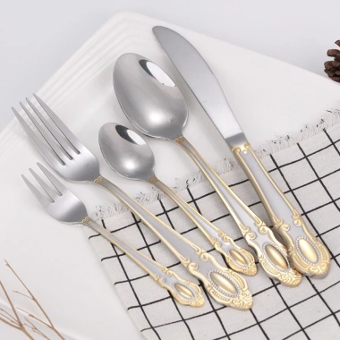 Bộ Dao Muỗng Nĩa Thép Không Gỉ Phong Cách Tây Cổ Điển - Giá Ưu Đãi 30.138 VNĐ 2