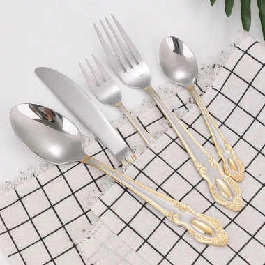 Bộ Dao Muỗng Nĩa Thép Không Gỉ Phong Cách Tây Cổ Điển - Giá Ưu Đãi 30.138 VNĐ 3