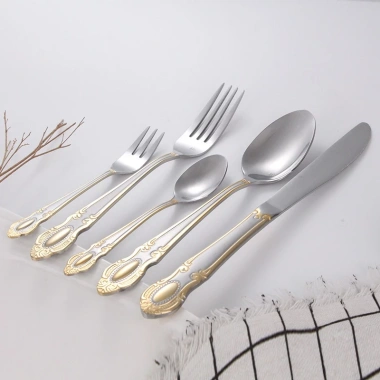 Bộ Dao Muỗng Nĩa Thép Không Gỉ Phong Cách Tây Cổ Điển - Giá Ưu Đãi 30.138 VNĐ 4