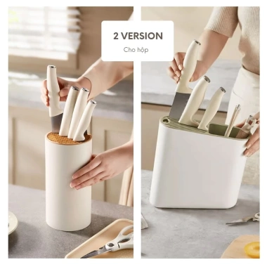 Bộ dao nhà bếp cao cấp 7 món + ống đựng xinh, công nghệ chống gỉ - Giá chỉ 399.000 VND