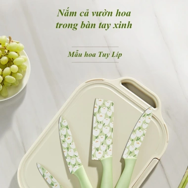 Bộ dao nhà bếp đa năng – dao gọt hoa quả chống gỉ, vỏ bọc lưỡi – chỉ 35.000₫