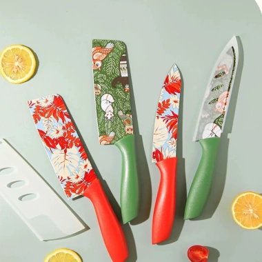 Bộ dao nhà bếp đa năng – dao gọt hoa quả chống gỉ, vỏ bọc lưỡi – chỉ 35.000₫