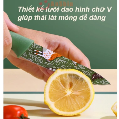 Bộ dao nhà bếp đa năng – dao gọt hoa quả chống gỉ, vỏ bọc lưỡi – chỉ 35.000₫