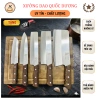Bộ dao nhà bếp QUỐC DƯƠNG thép Nhật 420HC không gỉ, cán gỗ mun, chốt 3 đinh chắc chắn, BH 24 tháng - M4