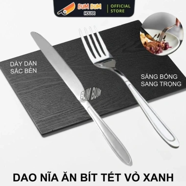 Bộ dao nĩa inox không rỉ 23cm cao cấp - Gia đình, nhà hàng, khách sạn, giá 9.500 VND