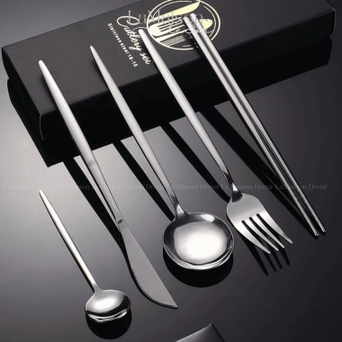 Bộ dao nĩa muỗng đũa 4 chi tiết đa năng nhiều màu kèm hộp quà tặng LaMaison Décor bảo hành 49.000₫