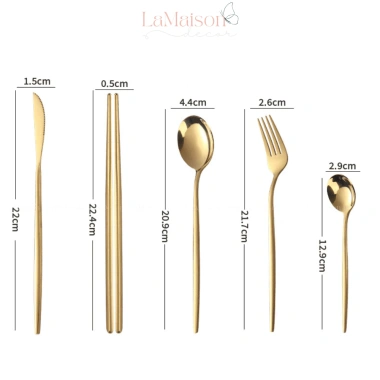 Bộ dao nĩa muỗng đũa 4 chi tiết đa năng nhiều màu kèm hộp quà tặng LaMaison Décor bảo hành 49.000₫