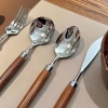 Bộ dao thìa dĩa gỗ tự nhiên inox 304 - dao bít tết, nĩa salad phong cách phương tây - 190k 2