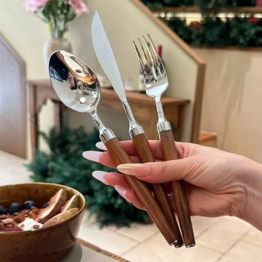 Bộ dao thìa dĩa gỗ tự nhiên inox 304 - dao bít tết, nĩa salad phong cách phương tây - 190k 3 Bộ dao thìa dĩa gỗ tự nhiên inox 304 - dao bít tết, nĩa salad phong cách phương tây - 190k 3