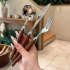 Bộ dao thìa dĩa gỗ tự nhiên inox 304 - dao bít tết, nĩa salad phong cách phương tây - 190k 4
