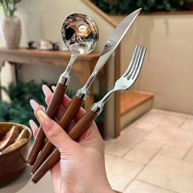 Bộ dao thìa dĩa gỗ tự nhiên inox 304 - dao bít tết, nĩa salad phong cách phương tây - 190k 4 Bộ dao thìa dĩa gỗ tự nhiên inox 304 - dao bít tết, nĩa salad phong cách phương tây - 190k 4