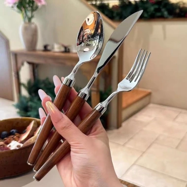 Bộ dao thìa dĩa gỗ tự nhiên inox 304 - dao bít tết, nĩa salad phong cách phương tây - 190k 6 Bộ dao thìa dĩa gỗ tự nhiên inox 304 - dao bít tết, nĩa salad phong cách phương tây - 190k 6