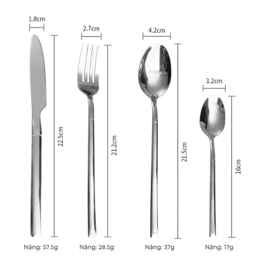 Bộ Dao Thìa Nĩa Inox 410 Cao Cấp - Dùng cho Món Âu, Bít Tết, Nhà hàng, Khách sạn, Tiệc Buffet, Giá chỉ 13.000đ