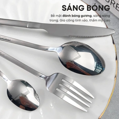 Bộ Dao Thìa Nĩa Inox 410 Cao Cấp - Dùng cho Món Âu, Bít Tết, Nhà hàng, Khách sạn, Tiệc Buffet, Giá chỉ 13.000đ