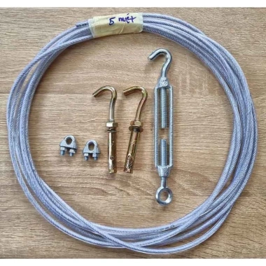 Bộ Dây Cáp Phơi Quần Áo 5mm Siêu Bền Gắn Tường Treo Rèm Phơi Đồ Giá 25.000