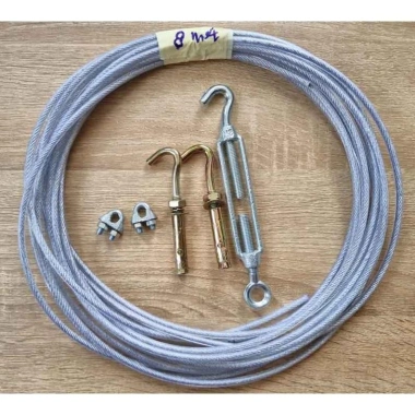 Bộ Dây Cáp Phơi Quần Áo 5mm Siêu Bền Gắn Tường Treo Rèm Phơi Đồ Giá 25.000