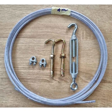 Bộ Dây Cáp Phơi Quần Áo 5mm Siêu Bền Gắn Tường Treo Rèm Phơi Đồ Giá 25.000