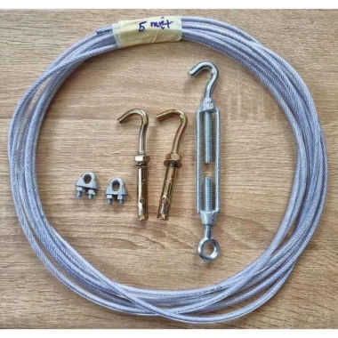 Bộ Dây Cáp Phơi Quần Áo Siêu Bền 5mm Gắn Tường - Treo Rèm & Phơi Đồ, Giá chỉ 25.000 VND 2 Bộ Dây Cáp Phơi Quần Áo Siêu Bền 5mm Gắn Tường - Treo Rèm & Phơi Đồ, Giá chỉ 25.000 VND 2