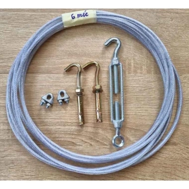 Bộ Dây Cáp Phơi Quần Áo Siêu Bền 5mm Gắn Tường - Treo Rèm & Phơi Đồ, Giá chỉ 25.000 VND