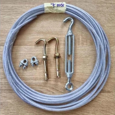 Bộ Dây Cáp Phơi Quần Áo Siêu Bền 5mm Gắn Tường - Treo Rèm & Phơi Đồ, Giá chỉ 25.000 VND
