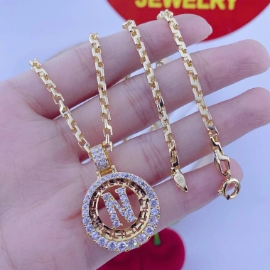 Bộ dây chuyền nam nữ 3 chỉ mạ vàng - mặt chữ N, đá bền đẹp, sang trọng, giảm giá 299k 3 Bộ dây chuyền nam nữ 3 chỉ mạ vàng - mặt chữ N, đá bền đẹp, sang trọng, giảm giá 299k 3
