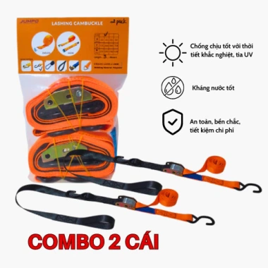 Bộ Dây Đai Khóa Cam 500kg - Đầu Thép MÓC S Bọc Nhựa Chống Trầy, Dùng Cho Xe Máy & Ô tô 2 Bộ Dây Đai Khóa Cam 500kg - Đầu Thép MÓC S Bọc Nhựa Chống Trầy, Dùng Cho Xe Máy & Ô tô 2