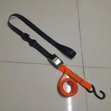 Bộ Dây Đai Khóa Cam 500kg - Đầu Thép MÓC S Bọc Nhựa Chống Trầy, Dùng Cho Xe Máy & Ô tô