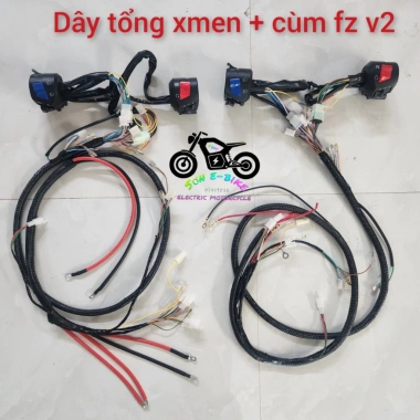 Bộ Dây Điện Tổng Xe Xmen Cùm Công Tắc FZ V2 Đấu Nối Sẵn Đổi Nguồn 12V Xe Độ/Zin - 290k Bộ Dây Điện Tổng Xe Xmen Cùm Công Tắc FZ V2 Đấu Nối Sẵn Đổi Nguồn 12V Xe Độ/Zin - 290k