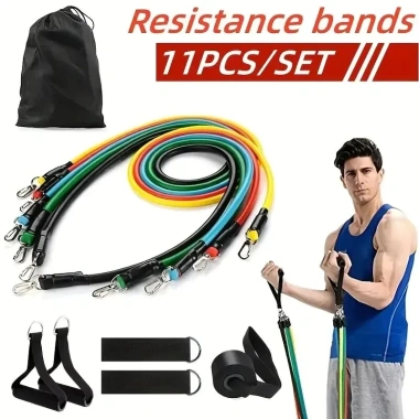 Bộ Dây Kháng Lực Toàn Thân Ống Đàn Hồi TPE, Tay Cầm, Dây Đeo Mắt Cá Chân + Túi Đựng - Tập Gym Tại Nhà 116k