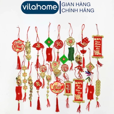 Bộ Dây Treo Tài Lộc Vilahome - Liễn Mẫu Cây Mai Đào Quất, Tết 2.026 Chỉ 43,750₫