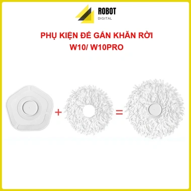Bộ đế gắn khăn W10 + tấm lau xoay thay thế Robot Dreame W10/WPro - Giá chỉ 125k 7