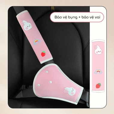 Bộ đệm bảo vệ đai an toàn và bụng bé ngồi xe hơi điều chỉnh dây chống trầy xước cổ giảm giá 69k