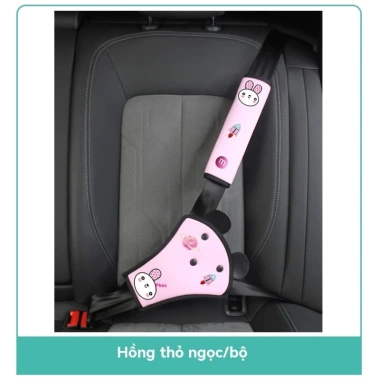 Bộ Đệm Dây An Toàn Ô Tô Bé 2 Tuổi - Chống Siết Cổ, Bảo Vệ Vai & Bụng, Mềm, Giá 179k