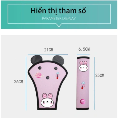 Bộ Đệm Dây An Toàn Ô Tô Bé 2 Tuổi - Chống Siết Cổ, Bảo Vệ Vai & Bụng, Mềm, Giá 179k 9 Bộ Đệm Dây An Toàn Ô Tô Bé 2 Tuổi - Chống Siết Cổ, Bảo Vệ Vai & Bụng, Mềm, Giá 179k 9