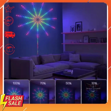 Bộ Đèn Led Pháo Hoa Tết Bluetooth 5V Nháy Theo Nhạc Hiệu Ứng Màu Sắc, Giá 79.000đ