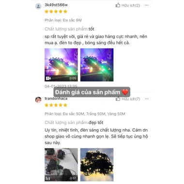 Bộ Đèn Nháy Kim Cương 40M 4 Lõi Đồng - Nhiều chế độ, bóng 2 màu, trang trí tiểu cảnh 34.000₫ 7