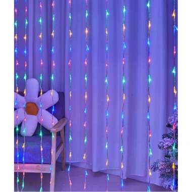 Bộ Đèn Thác Nước LED Nhảy Mạnh 8 Chế Độ - Dài 3m, Thả 10 Sợi 2m, Giá 160k