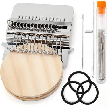 Bộ Dệt Loom Mini 14 móc di động, kim & dây may nhanh - DIY cho người mới bắt đầu