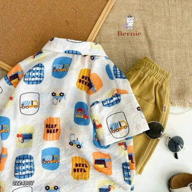 Bộ Đi Biển Cộc Tay Bé Trai Bernie Họa Tiết Ô tô - Sơ mi 9-26kg Giá ưu đãi 230k 8 Bộ Đi Biển Cộc Tay Bé Trai Bernie Họa Tiết Ô tô - Sơ mi 9-26kg Giá ưu đãi 230k 8