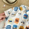 Bộ Đi Biển Cộc Tay Bé Trai Bernie Họa Tiết Ô tô - Sơ mi 9-26kg Giá ưu đãi 230k 9