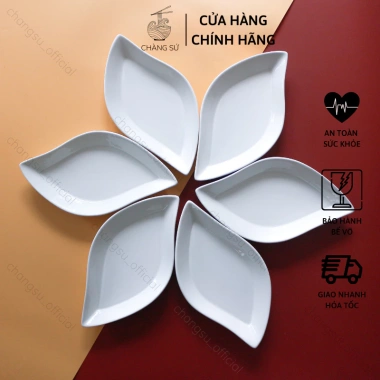 Bộ đĩa lá 6 dĩa sứ xoài châu Âu bát đĩa hoa đẹp cúng gia tiên, giá 224.700 VND