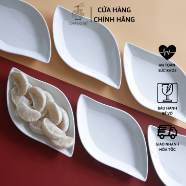 Bộ đĩa lá 6 dĩa sứ xoài châu Âu bát đĩa hoa đẹp cúng gia tiên, giá 224.700 VND