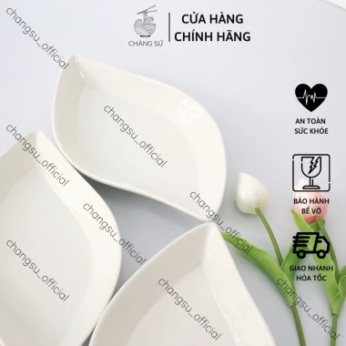 Bộ đĩa lá 6 dĩa sứ xoài châu Âu bát đĩa hoa đẹp cúng gia tiên, giá 224.700 VND