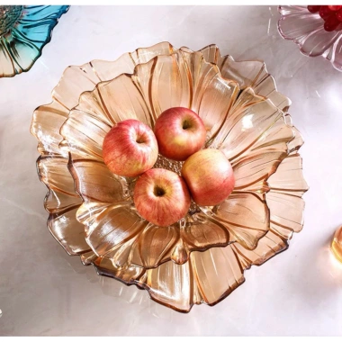 Bộ Đĩa Tô Hướng Dương Nhũ Vàng Sang Trọng - Đựng Trái Cây & Mứt, Trang Trí Đẳng Cấp, Giá 172.660 VNĐ