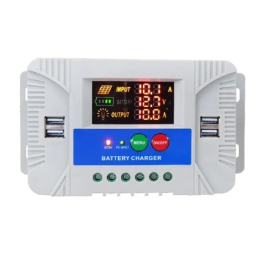 Bộ điều khiển sạc năng lượng mặt trời PWM 20A 12V/24V LCD cảm biến nhiệt độ - Giá chỉ 227.298₫