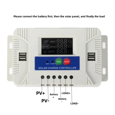 Bộ điều khiển sạc năng lượng mặt trời PWM 20A 12V/24V LCD cảm biến nhiệt độ - Giá chỉ 227.298₫