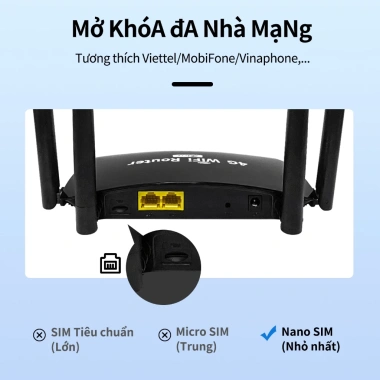 Bộ định tuyến 4G ZBTlink tín hiệu mạnh 500Mbps SIM, modem 2.4GHz, ăng-ten gia đình - Giá ưu đãi 506.456₫ 7
