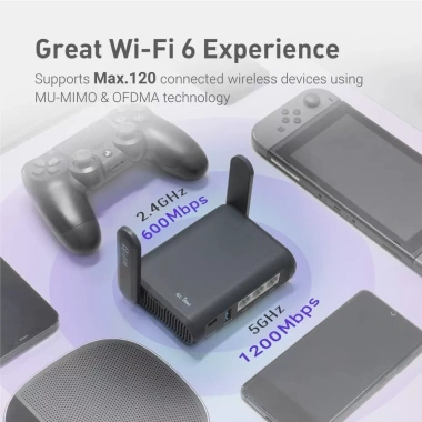 Bộ định tuyến GL.iNet GL-AXT1.800 Slate AX Wi‑Fi 6 VPN ExpressVPN Aircove Go – 3.49 triệu 4