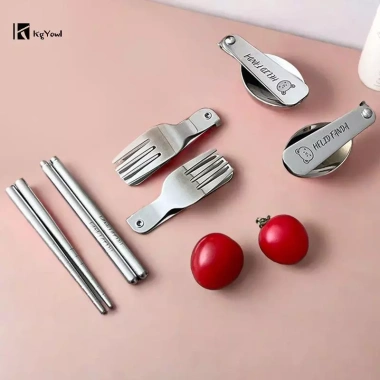 Bộ Đồ Ăn Dã Ngoại KgYewl 304 Thép Không Gỉ Gấp, Tái Sử Dụng, An Toàn Máy Rửa Chén - Giá 161.700₫