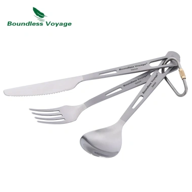 Bộ Đồ Ăn Du Lịch Boundless Voyage - Dao kéo titan, spork, đũa, ống hút, cắm trại, 334.730₫ 4